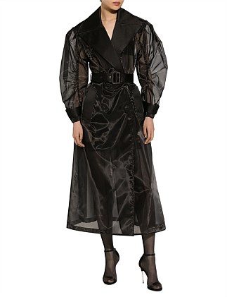 SHEER ORGANZA TRENCH COAT