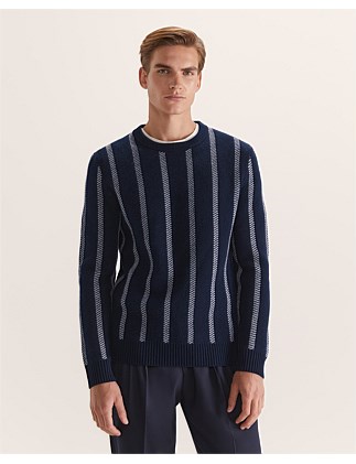 CLAUDE PINSTRIPE JACQUARD KNIT