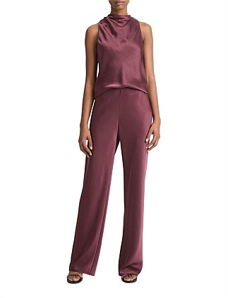 High-Waist Fluid Satin Bias Pant