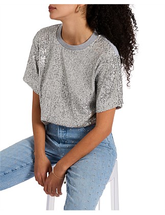 RILEY SEQUIN TEE