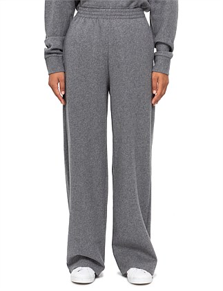 WOOL JERSEY WIDE LEG LOOSE TRACKPANTS