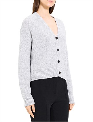 CROPPED WOOL BOUCLE CARDIGAN