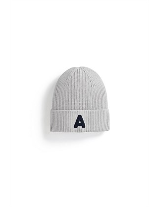 RIB INITIAL BEANIE