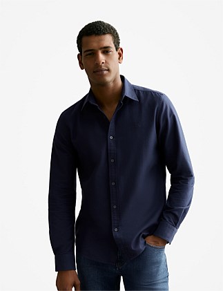 Tailored Fit Cotton Monogram Oxford Shirt