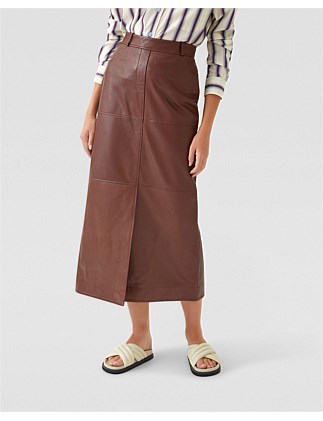 ANNA NAPPA LEATHER PENCIL SKIRT