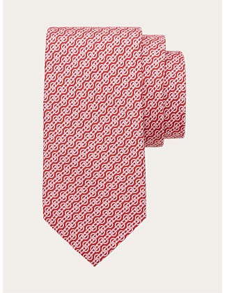 WOVEN PRINT SILK TIE