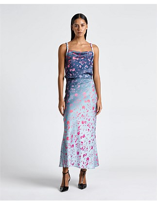 OMBRE FLORAL MIDI DRESS