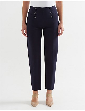 PONTE BUTTON DETAIL PANT