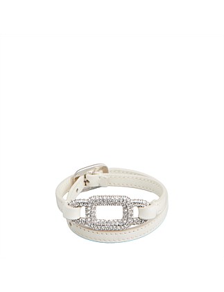 VIV' CHOC STRASS BRACELET IN LEATHER