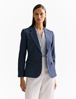 Linen Twill Single Breasted Blazer