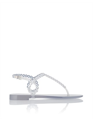 ALMOST BARE CRYSTAL JELLY SANDAL FLAT