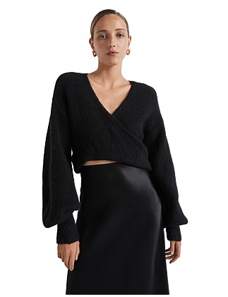 WOOL BLEND DRAPE TWIST KNIT