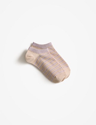 Metallic Stripe Low Cut Sock