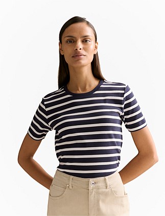 Australian Cotton Yarn Dyed Stripe T-shirt