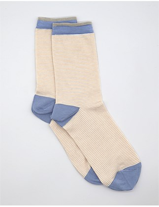 LINA FINE STRIPE CREW SOCK