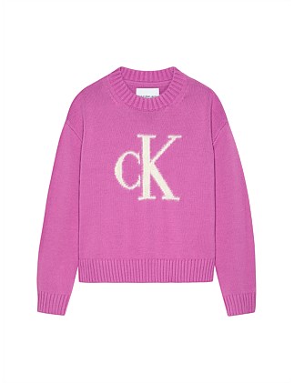 FLUFFY MONOGRAM SWEATER