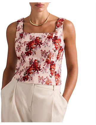 BRIGITA STRETCH LINEN TANK