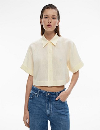 Linen Crop Shirt