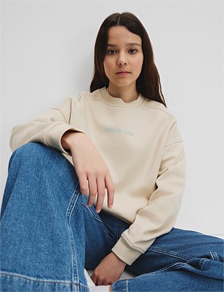 Teen Recycled Cotton Blend Longline Logo Sweat