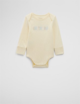 Organically Grown Cotton Heritage Long Sleeve Bodysuit