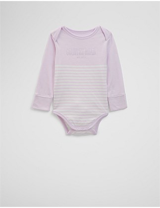 Organically Grown Cotton Stripe Long Sleeve Heritage Bodysuit