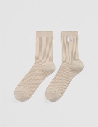 Australian Cotton Blend CR Ribbed Three-Quarter Crew Sock