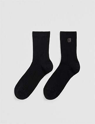 Australian Cotton Blend CR Ribbed Three-Quarter Crew Sock