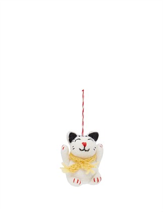 Felt Lucky Cat Ornament