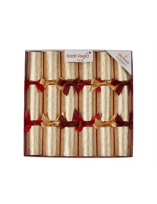 CHAMPAGNE GOLD WITH BOWS CRACKERS SET OF 6