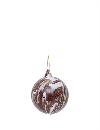 8cm Marble Glass Bauble