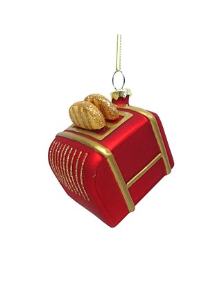 7CM TOASTER GLASS ORNAMENT