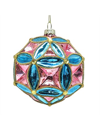 10CM PASTEL GEO REFLECTOR GLASS BAUBLE