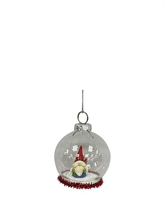 6CM GLASS BALL W/ RESIN SANTA INSIDE ORNAMENT