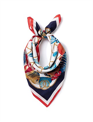 70 X 70 MARINE FISH SILK SCARF