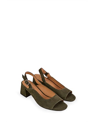 IRIS PEEP TOE HEEL - KHAKI