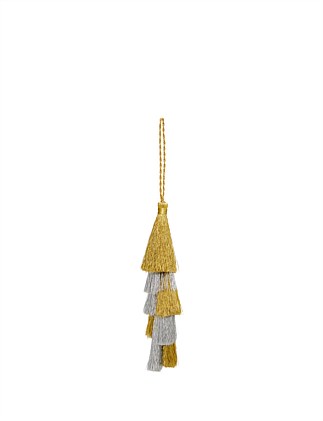 16CM GOLDEN LUREX TASSEL TREE ORNAMENT