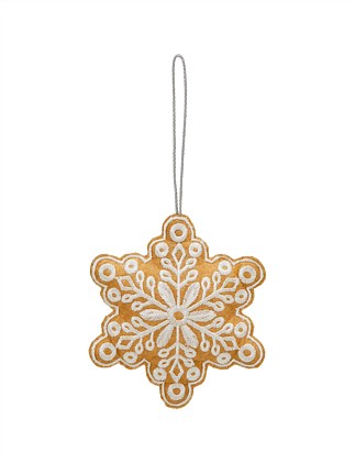 11CM EMBROIDERED SNOWFLAKE TREE ORNAMENT