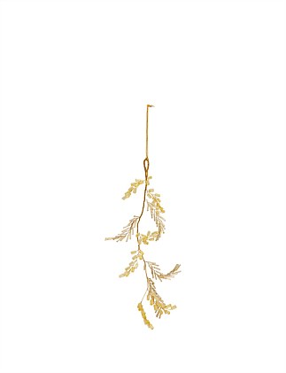 30CM GOLD GLASS BEAD LEAF SPRAY TREE ORNAMENT