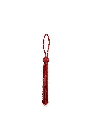 28cm RED GLASS BEAD TASSEL TREE ORNAMENT