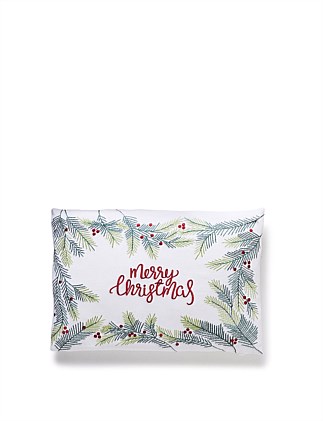 MERRY CHRISTMAS BEADED & EMBROIDERED CUSHION