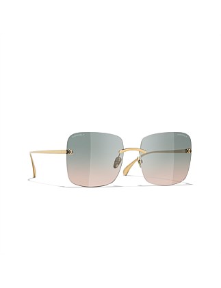 Square GOLD BROWN GRAD GREEN Sunglasses