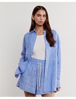 WINONA STRIPE LINEN LS SHIRT