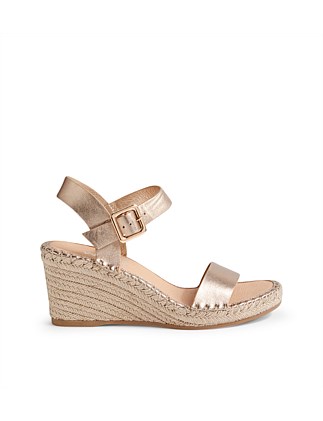 Georgi Champagne Rope Leather Espadrilles