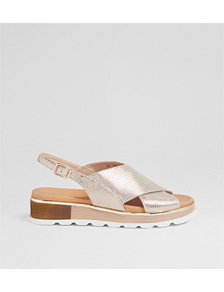 Ulkara Champagne Lizard Leather Sandals