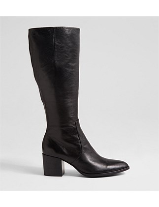 Zoko Black Leather Knee High Boots