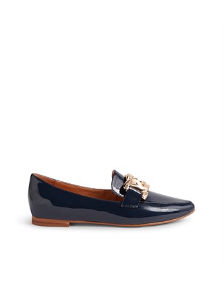 Symona Navy Patent Leather Loafers