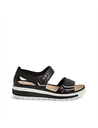 Gedd W Black Leather Sandals