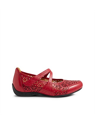 Xoddie W Dark Red Leather Mary Janes