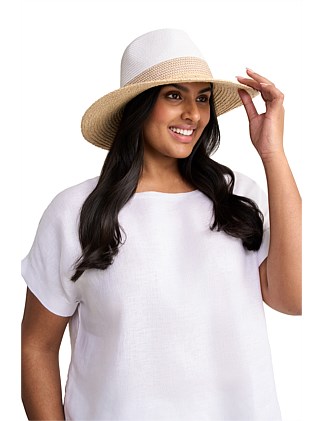 SUMMER WOVEN FEDORA - WHITE