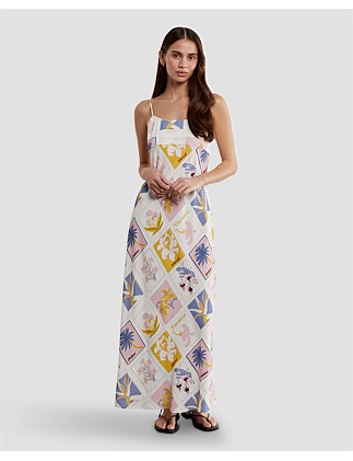 ARIA POSTCARD BIAS SLIP DRESS